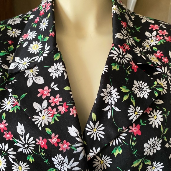 Alfred Dunner Blazer Spring Size 14 ditsy Floral Jacket Black - Picture 15 of 15